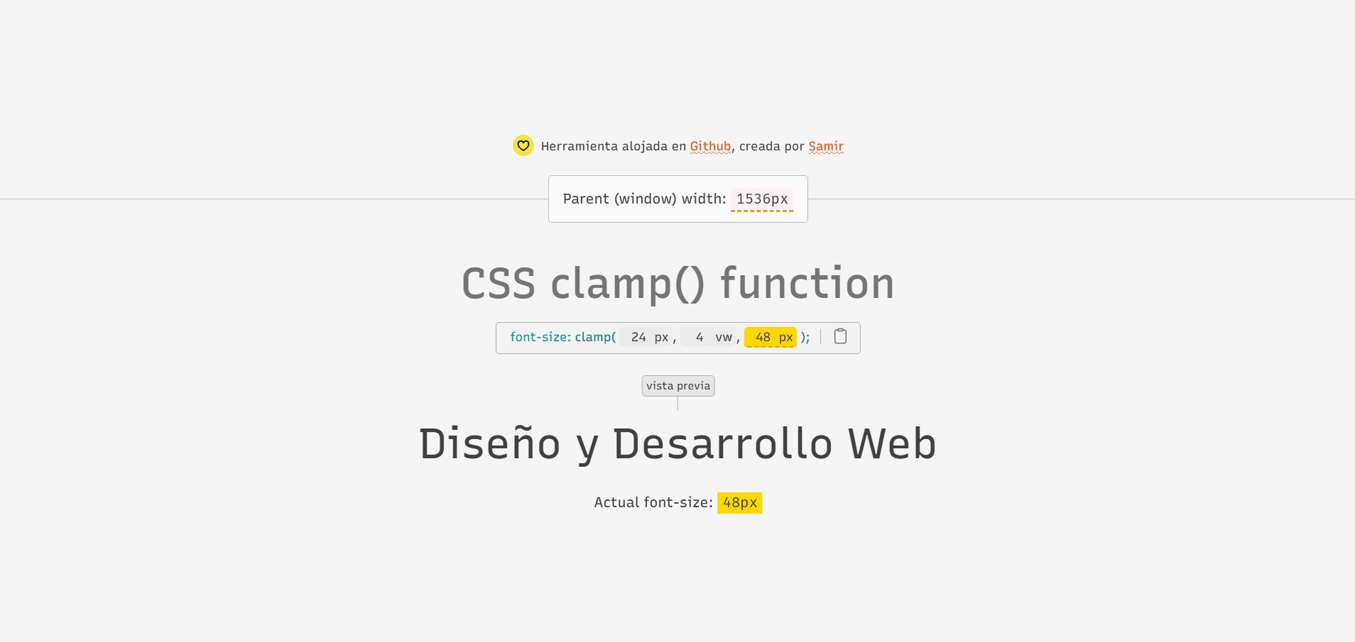 CSS Clamp Visualizer